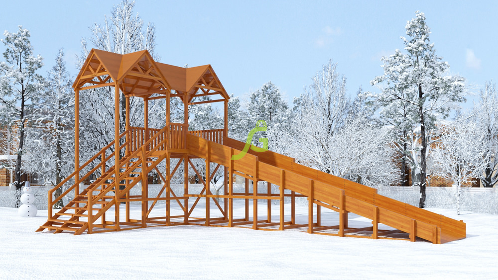 Зимняя горка Snow Fox Макси, скат 10 м
